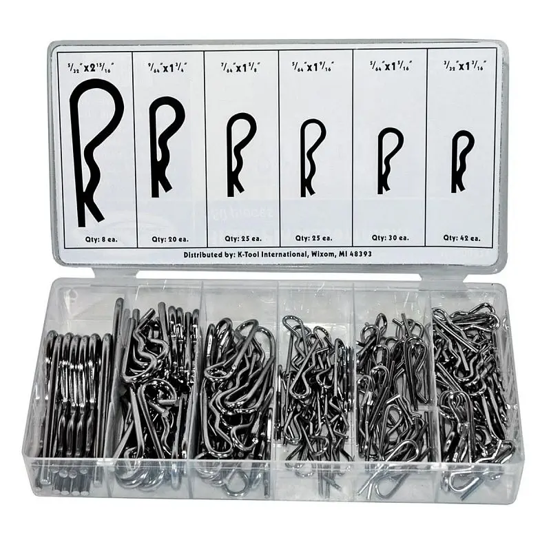 K Tool International 150 pieces Assortment Hitch Grooved Pins, KTI00071