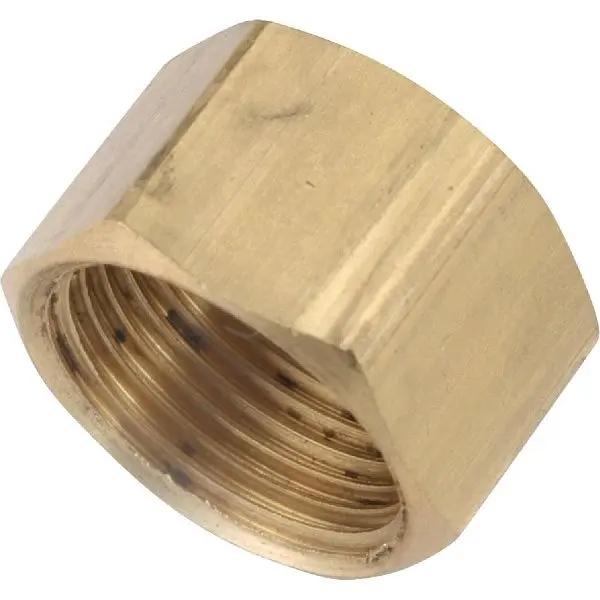 Anderson Metals 1/2 Inch Brass Compression End Cap, 10 per case, 730081-08