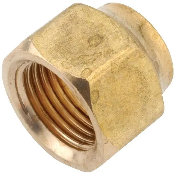 Anderson Metals 5/8 Inch x 1/2 Inch Brass Flare Reducing Nylon Insert Nut, 754020-1008