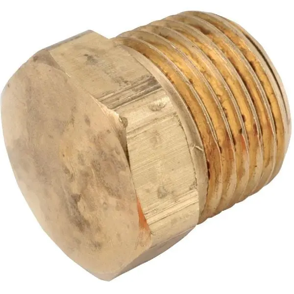 Anderson Metals 1/4 Inch Low Lead Hex Head Brass Hex Countersunk Plug, 756121-04