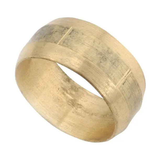 Anderson Metals 1/2 Inch Low Lead Yellow Brass Compression Sleeve, 50-Pack, 730050-08
