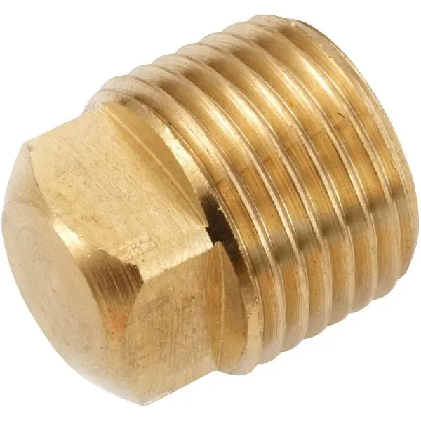 Anderson No-Tool Metals 3/8 Inch Yellow Brass Square Head Square Plug, 756109-06 Anderson Metals
