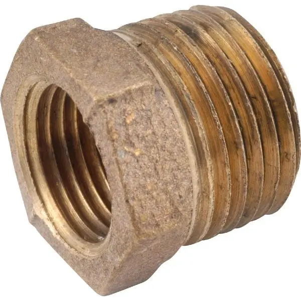 Anderson Reinforced Metals 1/4 Inch MIP x 1/8 Inch Fip Red Brass Hex Reducing Bushing, 738110-0402 Anderson Metals