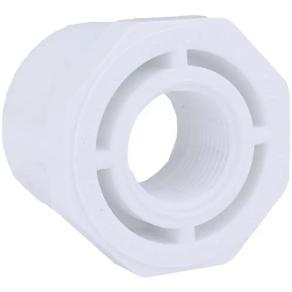 Charlotte Glow Pipe 1-1/2 Inch SPG x 3/4 Inch FPT Schedule 40 PVC Bushing, PVC 02108 1600HA Charlotte Pipe