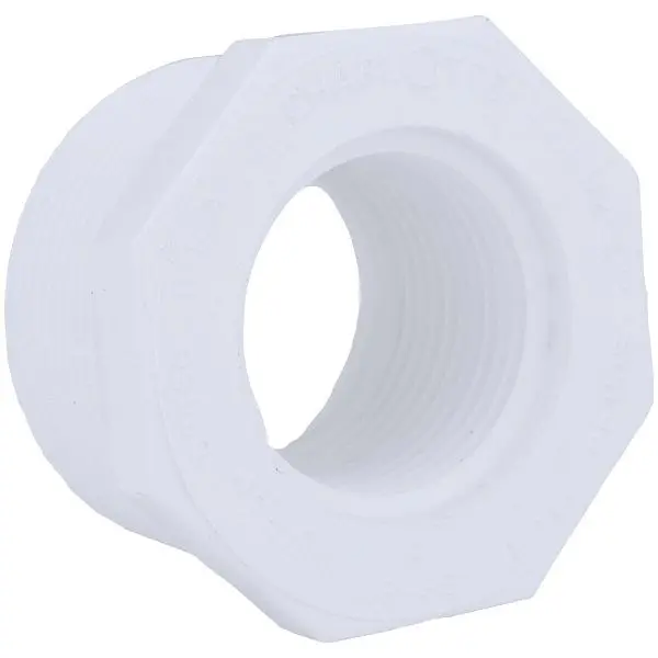 Charlotte Pipe 1-1/2 Inch MPT x 1 Inch FPT Schedule 40 PVC Bushing, PVC 02112 3200HA