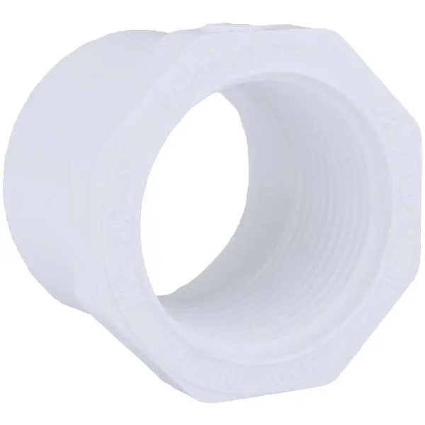 Charlotte Pipe 1-1/2 Inch SPG x 1-1/4 Inch FPT Schedule 40 PVC Bushing, PVC 02108 2000HA