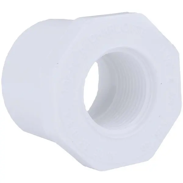 Charlotte Pipe 1-1/4 Inch SPG x 3/4 Inch FPT Schedule 40 PVC Bushing, PVC 02108 0950HA