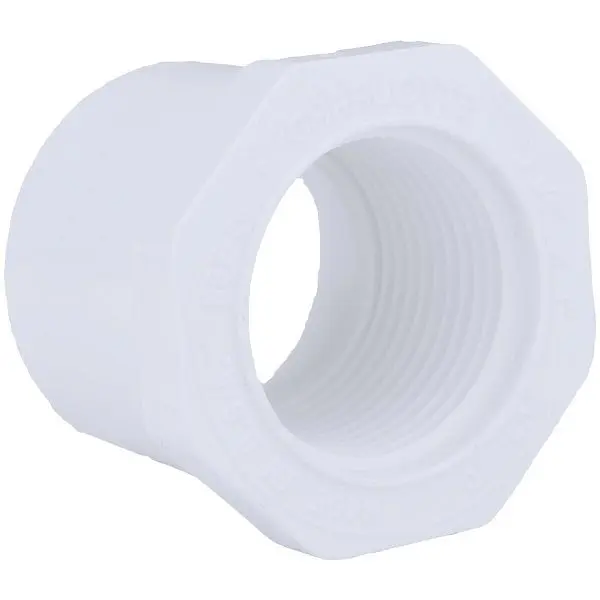 Charlotte Pipe 1-1/4 Inch SPG x 1 Inch FPT Schedule 40 PVC Bushing, PVC 02108 1000HA