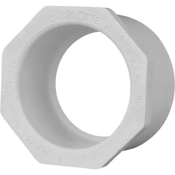Charlotte Pipe 3 Inch SPG x 2-1/2 Inch Slip Schedule 40 PVC Bushing, PVC 02107 3800HA