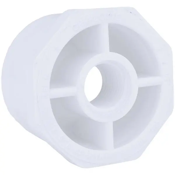 Charlotte Pipe 2 Inch SPG x 1/2 Inch FPT Schedule 40 PVC Bushing, PVC 02108 2400HA