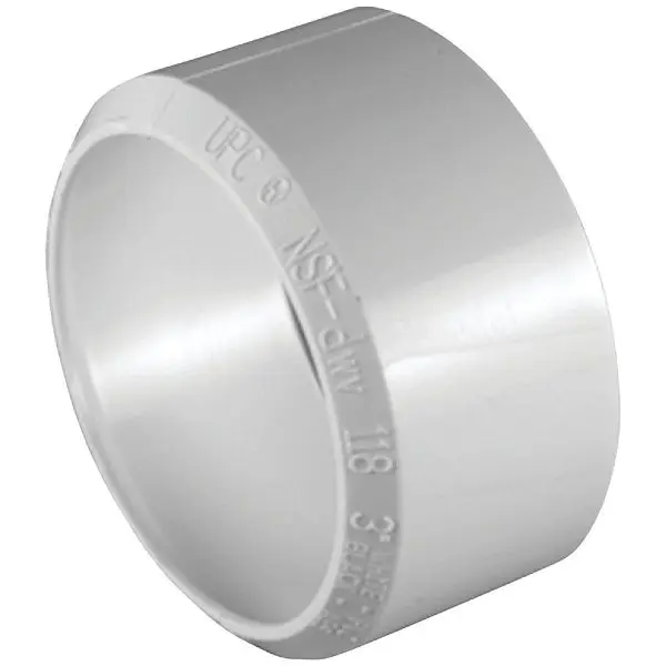 Charlotte Pipe 3 Inch SPG x 3 Inch Hub DWV Modifyer PVC Bushing, PVC 01129 0600HA