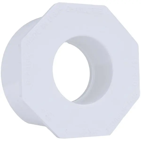 Charlotte Pipe 4 Inch SPG x 2 Inch Slip Schedule 40 PVC Bushing, PVC 02107 4000HA