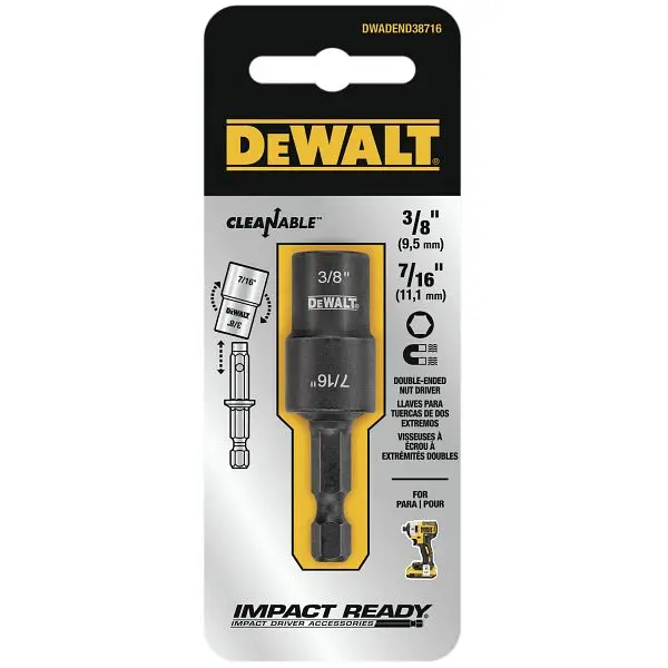DeWalt Snap-On 3/8" x 7/16" Reversible Coupling Nut Driver, DWADEND38716