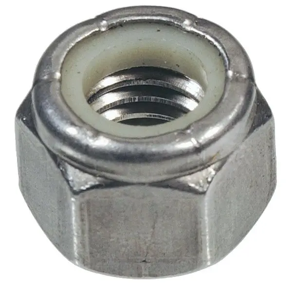 HILLMAN 1/2 Inch 13 tpi Stainless Steel Course Thread Nylon Insert Lock Castle Nut, 25 pieces, 829728