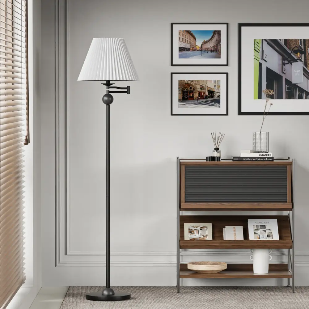 64.25'' Traditional Black Metal Floor Lamp Living Room/bedroom #F241