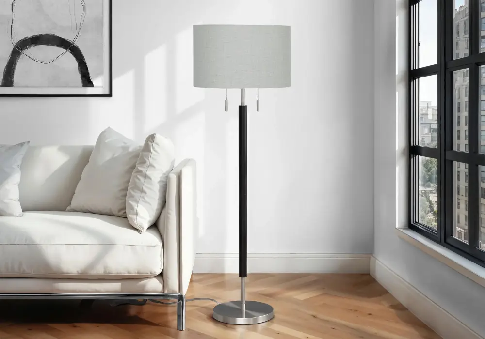 Floor Lamp Lighting - Jet-black