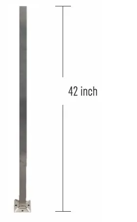 IPSQ40S42316 Square Stainless Reinforced Post Height- 42" SS316