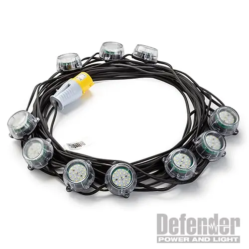 Defender 22m Weighty Duty LED Encapsulated Festoon String Lights 50W 110V 50W - E89354