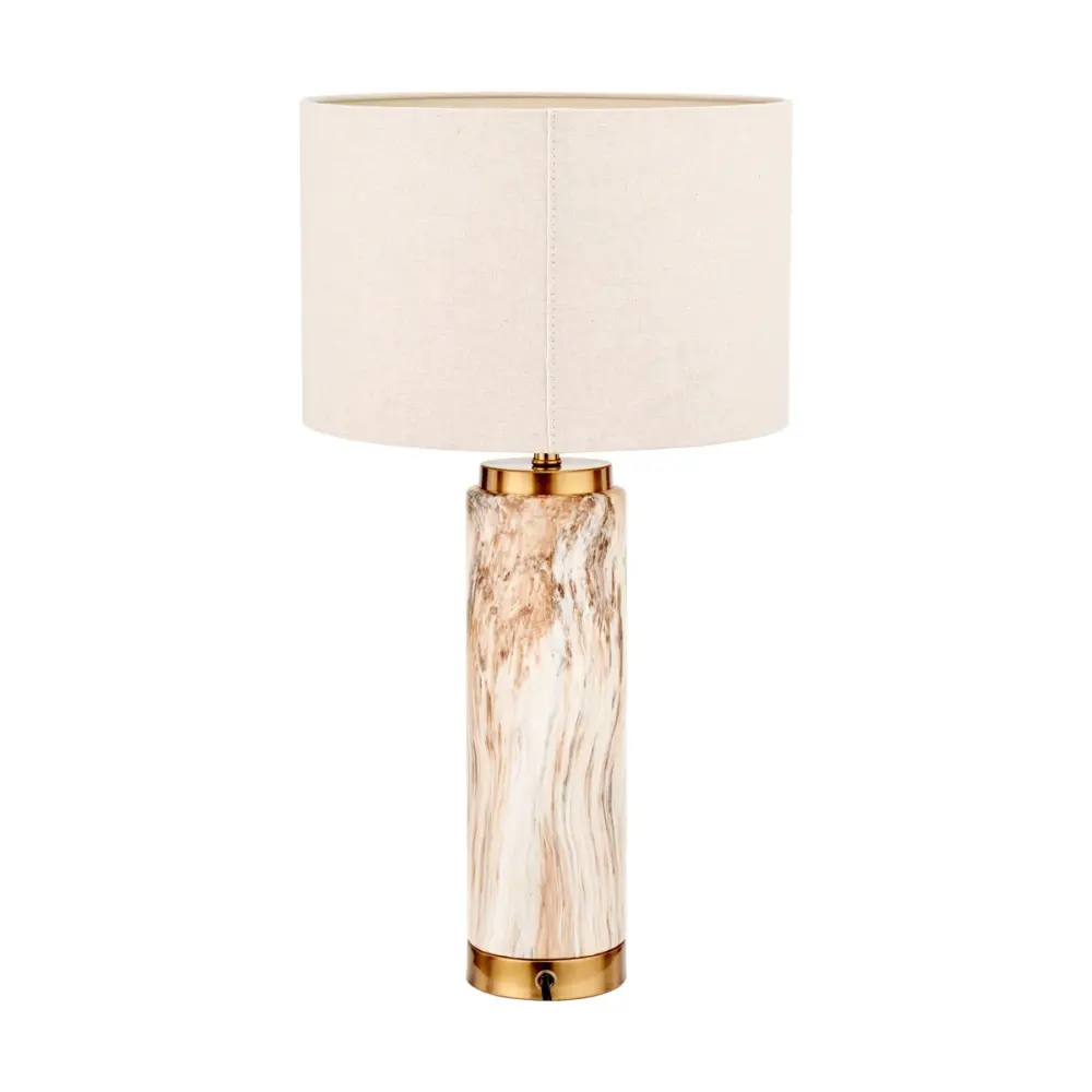 Carrara Natural Stone Effect Porcelain Tall Table Lamp