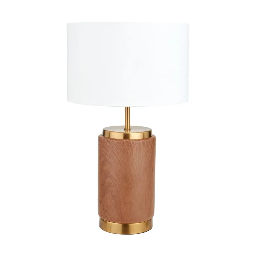 Carrara Wood Effect Clay Table Lamp