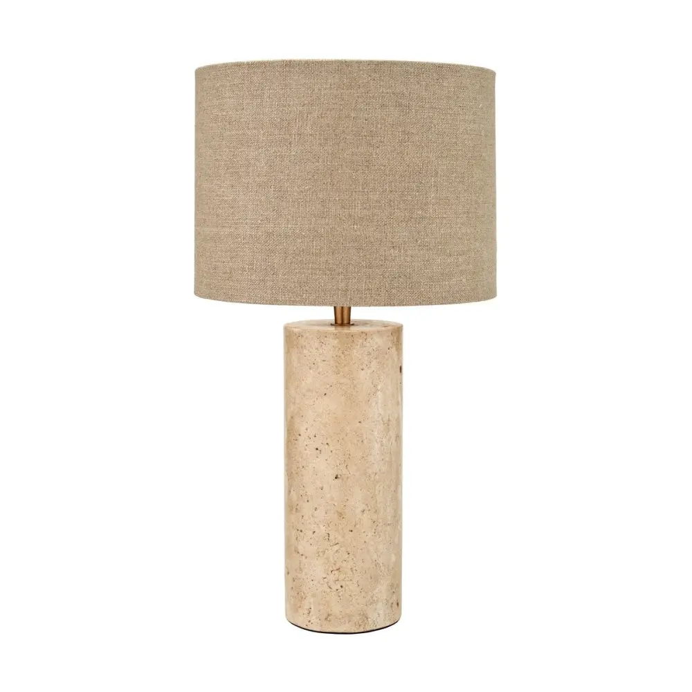 Kanoa Limestone Cylinder Marble Table Lamp