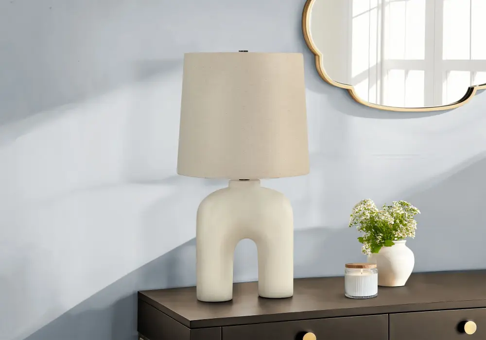 Lighting, Table Lamp, Resin, Up-to-date - Cream