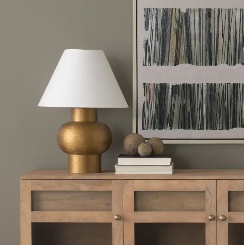Salaah Table Lamp, Antique Gilded