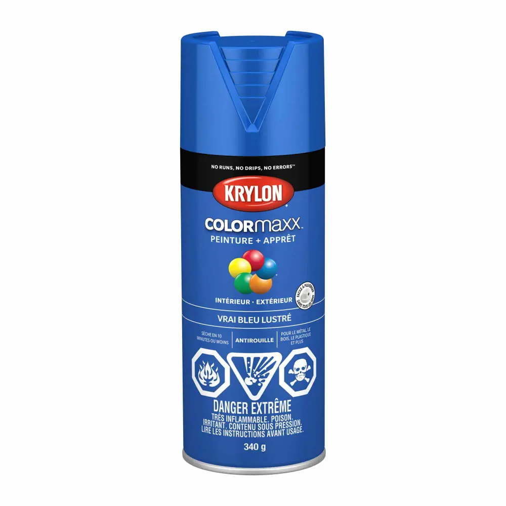 Krylon COLORmaxx Paint + Primer Gloss Real Blue, 340 g