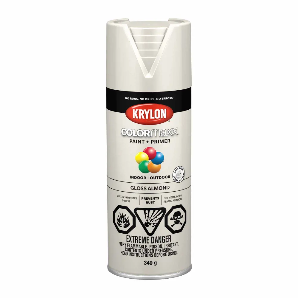 Scuff Resistant Krylon COLORMAXX Paint + Primer Gloss Almond, 340 g