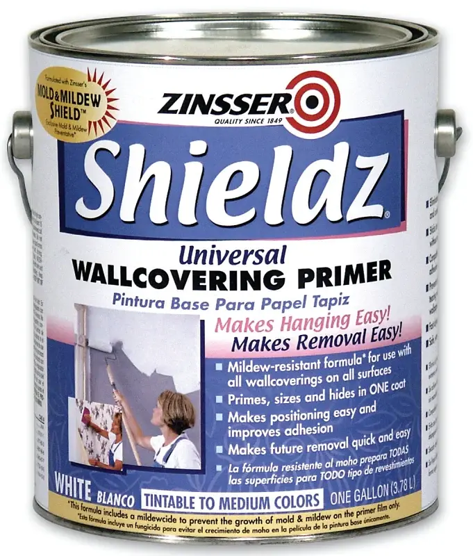 Zinsser 02501 General-purpose Wallcovering Primer, White, 1 gal, Pail, Liquid