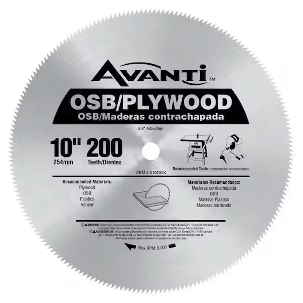 10 . x 200-Tooth OSB/Plywood Ripping Circular Saw Blade