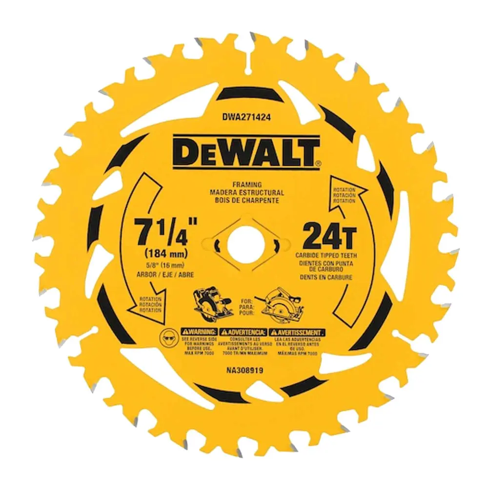 Circular Saw Blade 24 Teeth, 7-1/4''