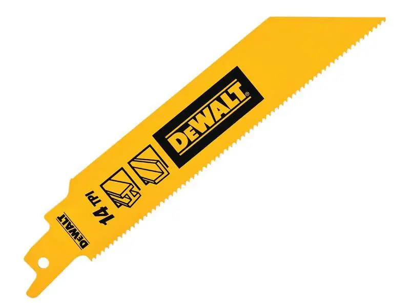 DEWALT Bi-Metal 1in High Alloy Reciprocating Blade 152mm x 14 TPI (Pack 5)