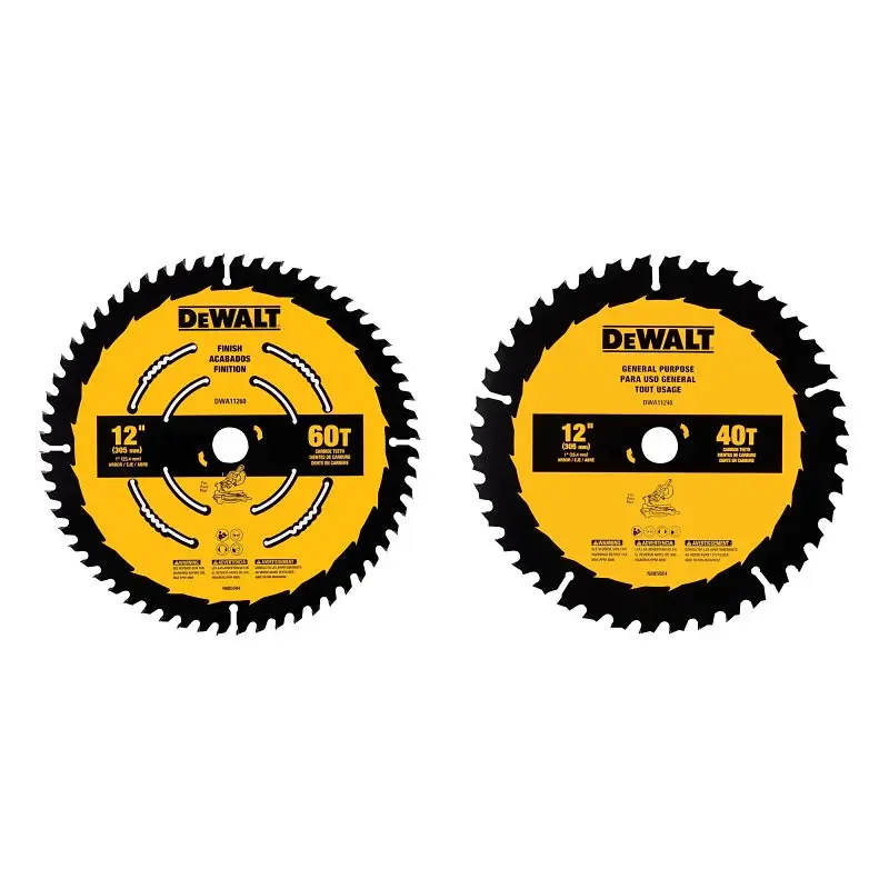 DEWALT DWA112CMB Series Circular Saw Blade Adjust, Specifications: 1 Arbor Size, 0.098 Kerf, 40 Teeth, Carbide, 2/PK
