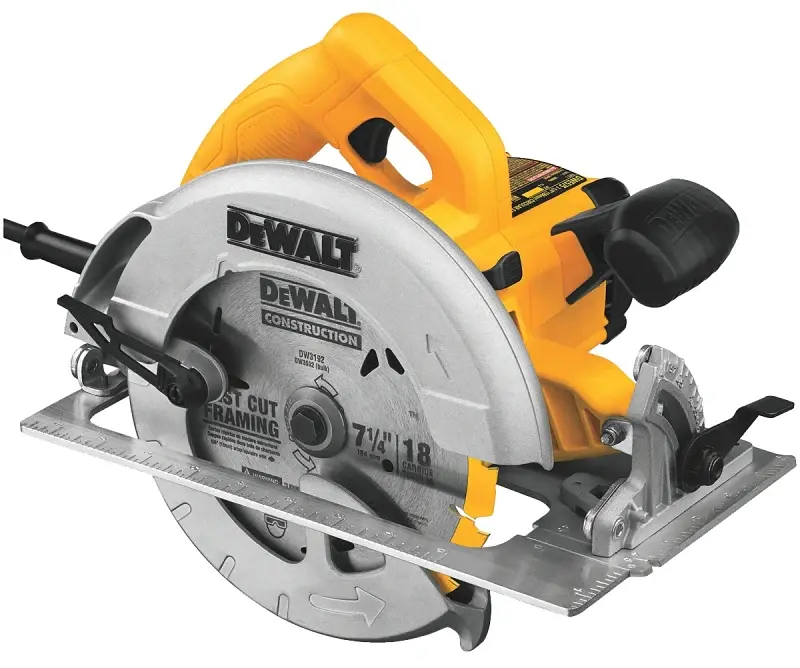 DEWALT DWE575 Circular Saw, 15 , 7-1/4 Dia Blade, 2 at 45 deg, 2.55 at 90 deg D Cutting, 5/8 Arbor