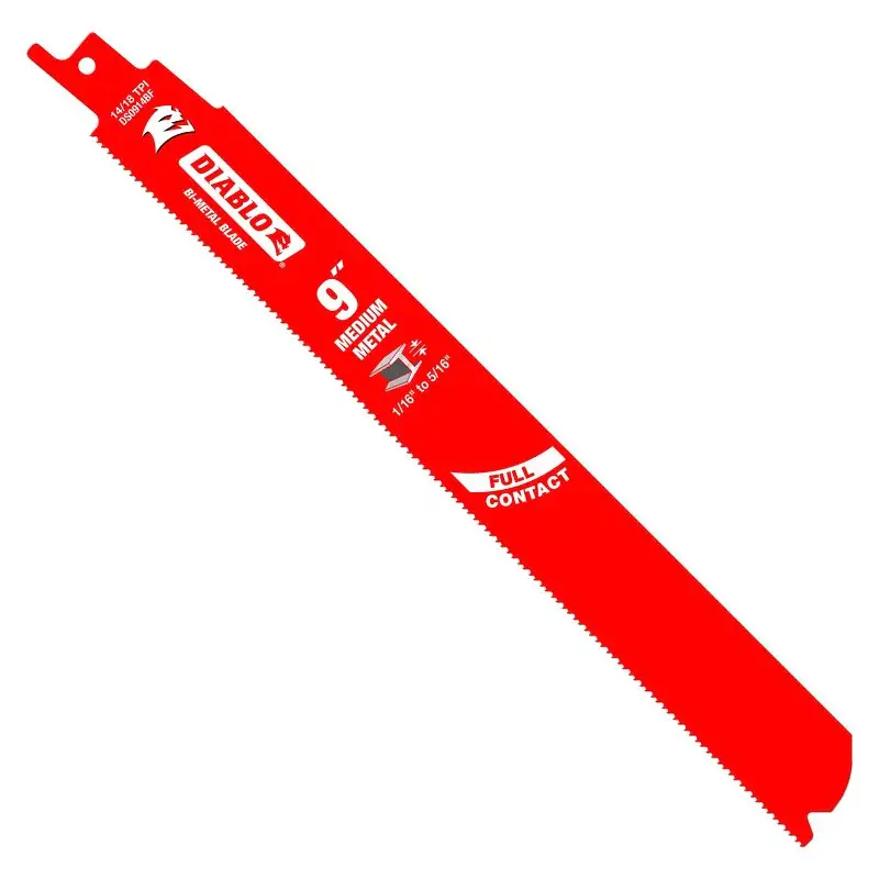Diablo DS0914BF25 Reciprocating Saw Blade, Applicable Materials: Fine Metal, 1 W, 9 L, 25/PK
