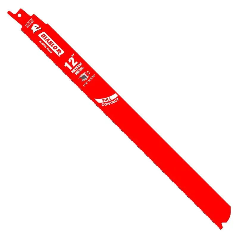 Diablo DS1214BF25 Reciprocating Saw Blade, Bi-Metal, Applicable Materials: Medium Metallic, 1 W, 12 L, 14, 18 TPI