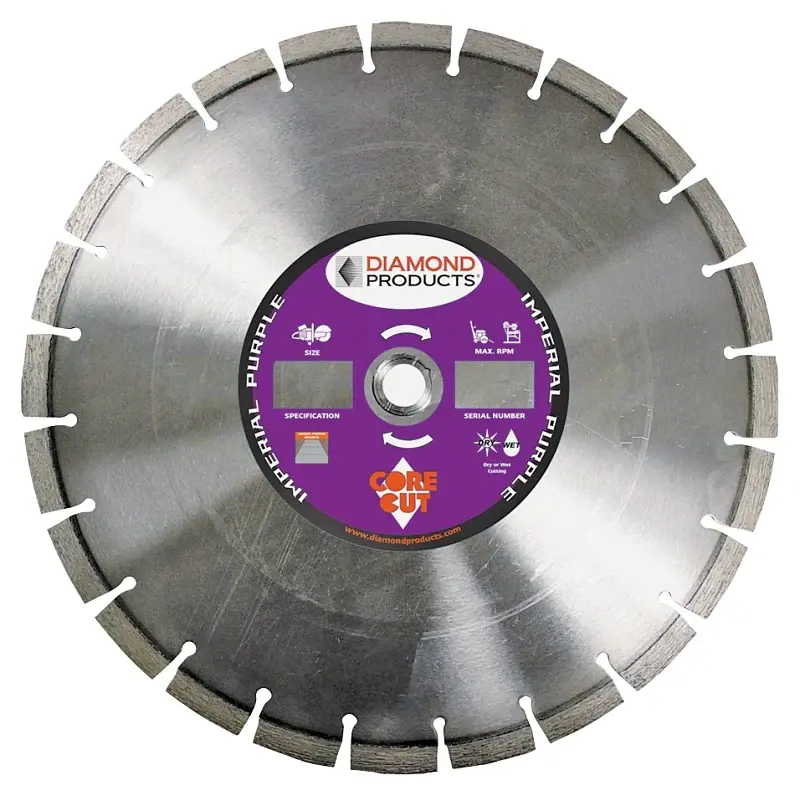 Diamond Products 15379 Circular Saw Blade, General-purpose Arbor, Diamond Cutting Edge, 14 Dia