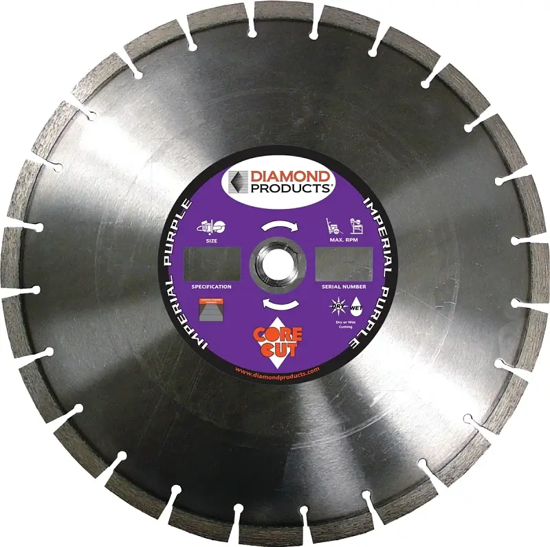Diamond Products 78976 Circular Saw Blade, Diamond Cutting Edge, 14 Dia, Versatile Arbor