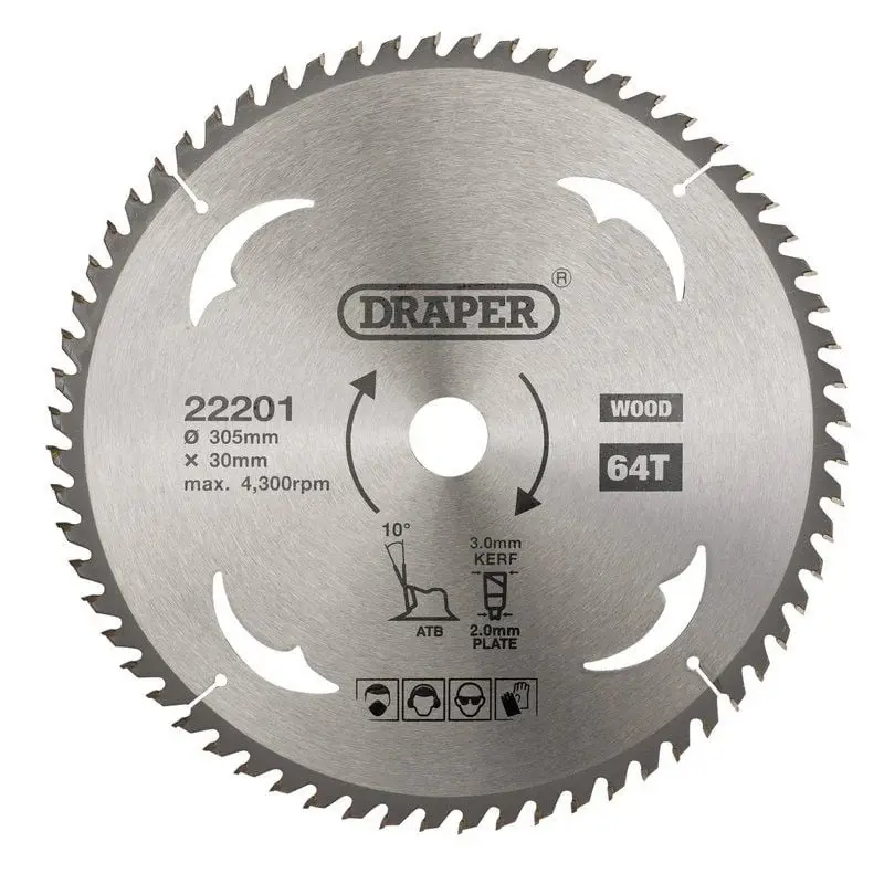 Draper SBW16 TCT Circular Saw Blade Wood, 305 x 30mm, 64T - (22201)