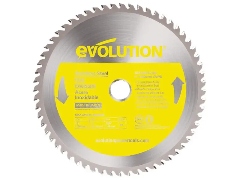 Evolution Stainless Chromed Cutting Circular Saw Blade 230 x 25.4mm x 60T