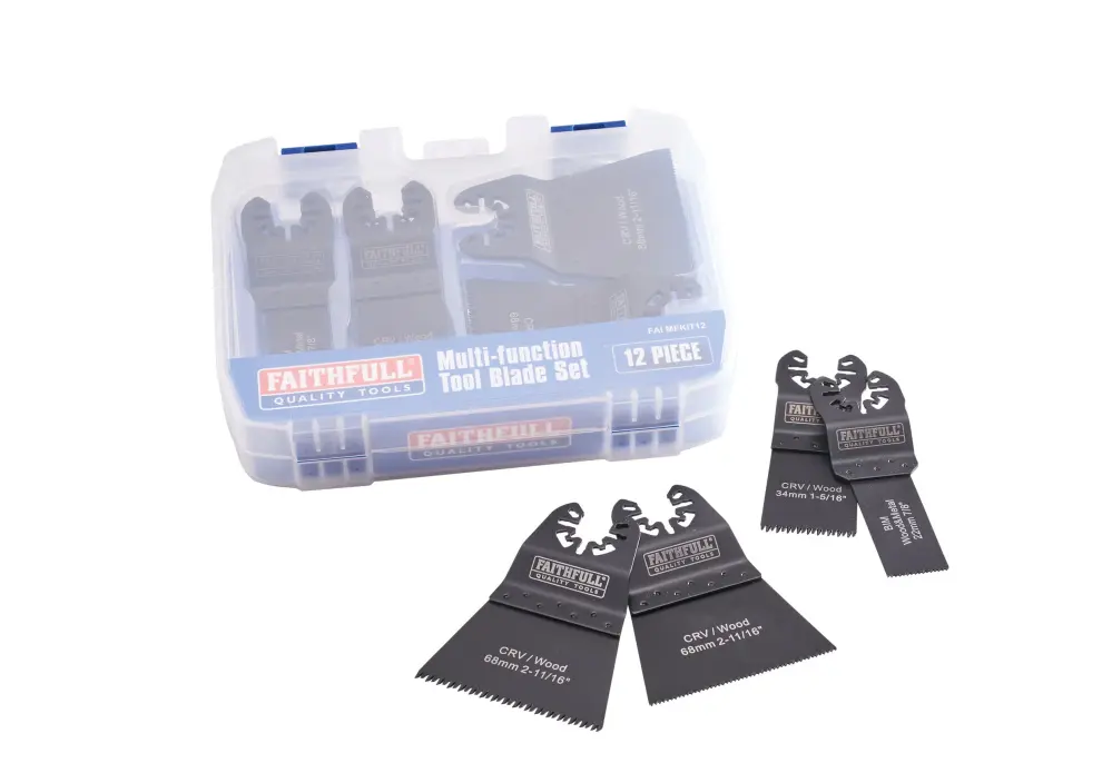 Faithfull Multi-Tool Blade Adjust, 12 Piece Locking Mechanism