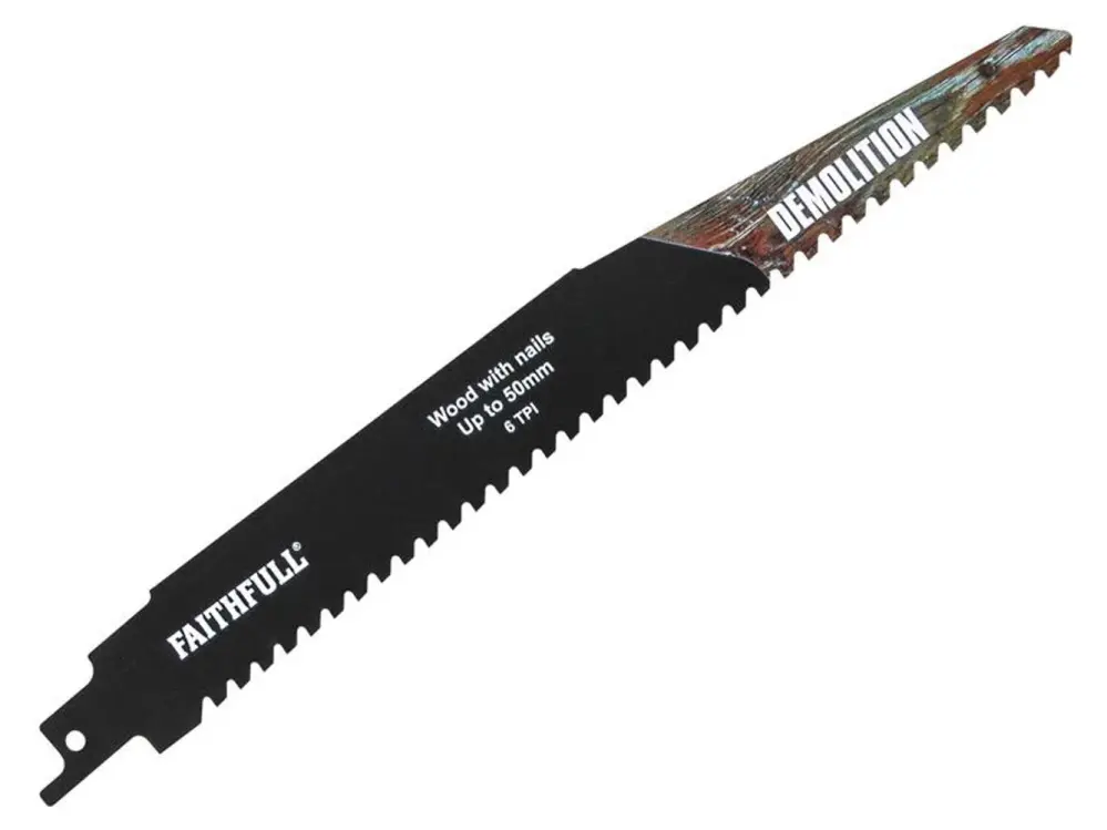 Faithfull S1140hm Demolition Carbide Sabre Saw Blade 228Mm X 6 Tpi