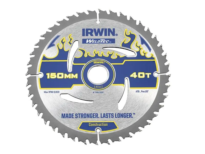 IRWIN Weldtec Circular Saw Blade 150 X 20Mm X 40T Atb