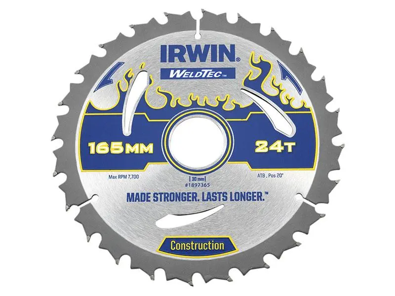 IRWIN Weldtec Circular Saw Blade 165 X 30Mm X 24T Atb