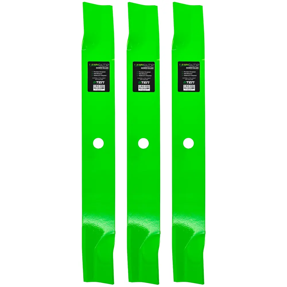 LawnRAZOR High Lift Blade John Deere Scag TCU15882 M143749 M143159 | SET THREE
