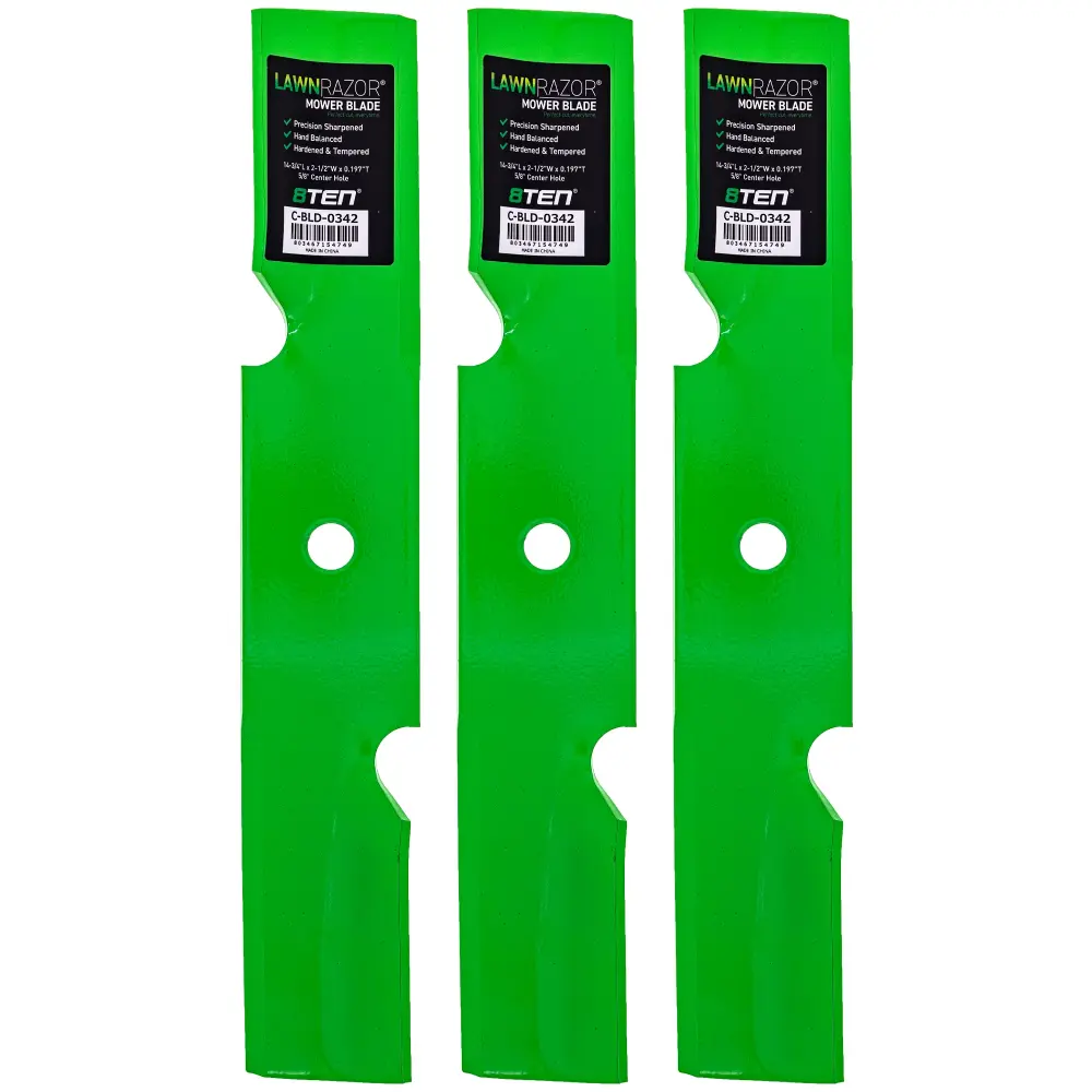 LawnRAZOR Notched High Lift Blade Scag 483014 | SET THREE