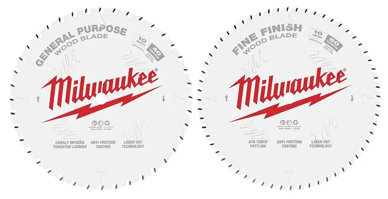 Milwaukee 48-40-1036 Circular Saw Blade, 10 Dia, 5/8 Arbor, 40, 60-Teeth, Carbide Cutting Edge