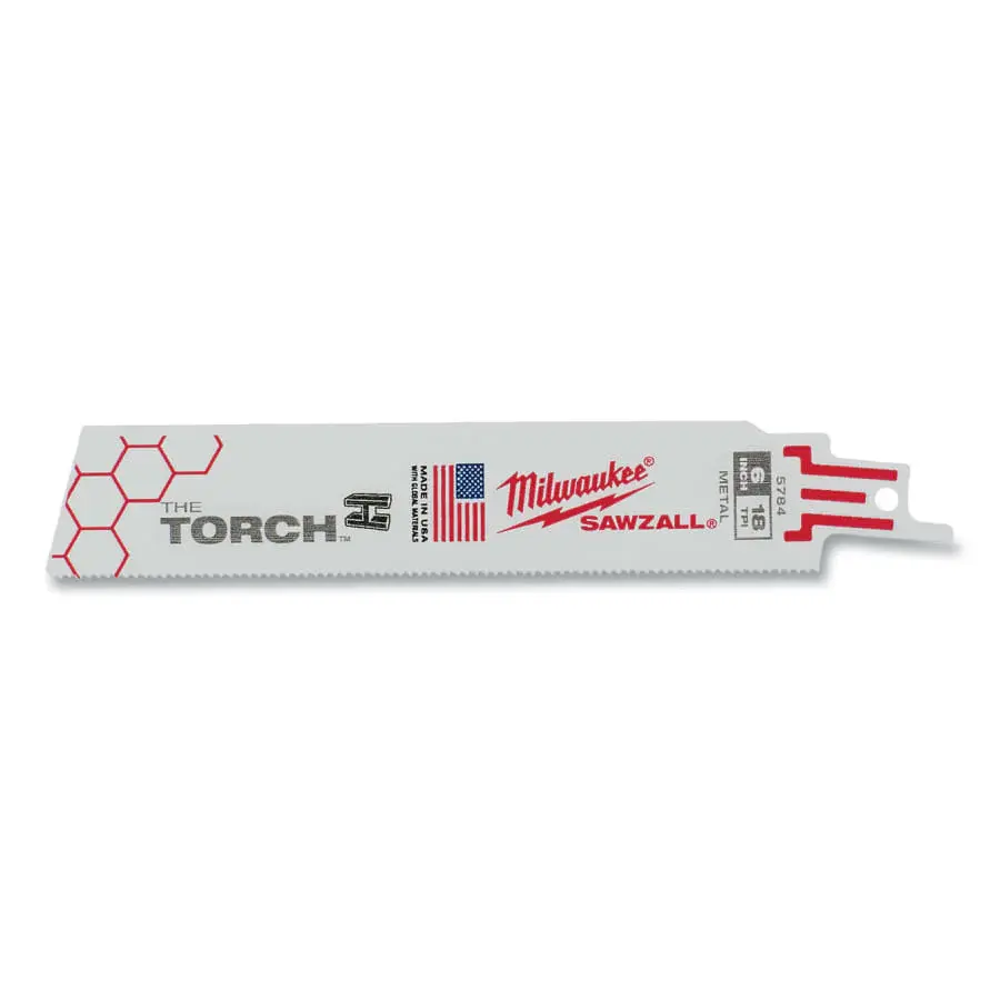 Milwaukee TORCH™ Bi-Metal SAWZALL® Blade, 6 L, 18 TPI, Stiff Conduit/Strut, 5 EA/PKG