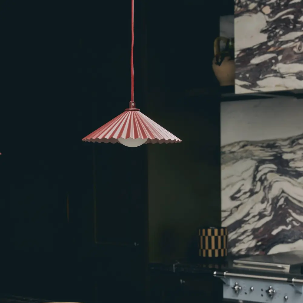 Pleat Ceiling Pendant Miniature - Burgundy | Outlet